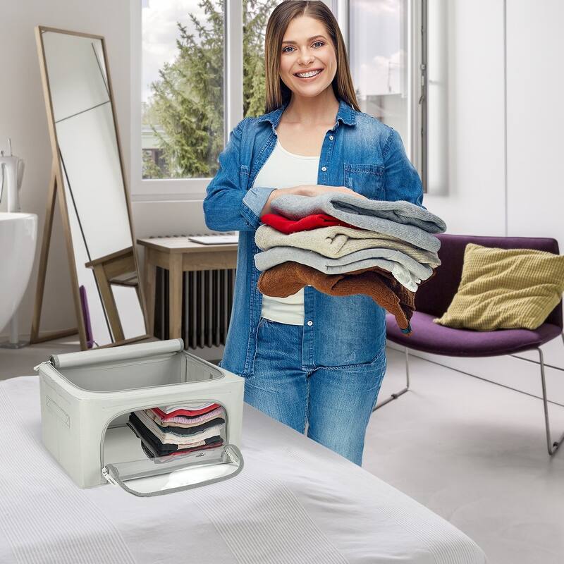 Storage Box with Window,Small-2 Pack