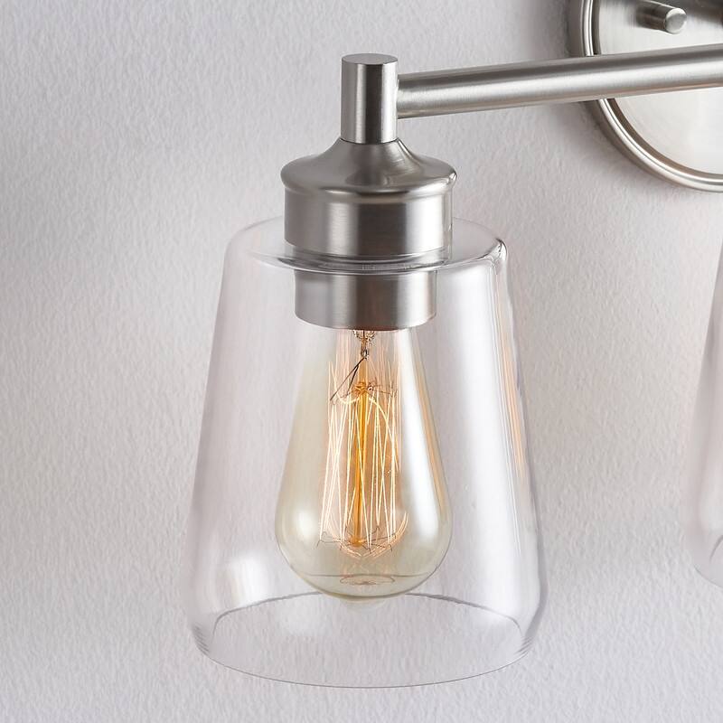 KAWOTI 3-Light Dimmable Bathroom Vanity Light with Glass Shade