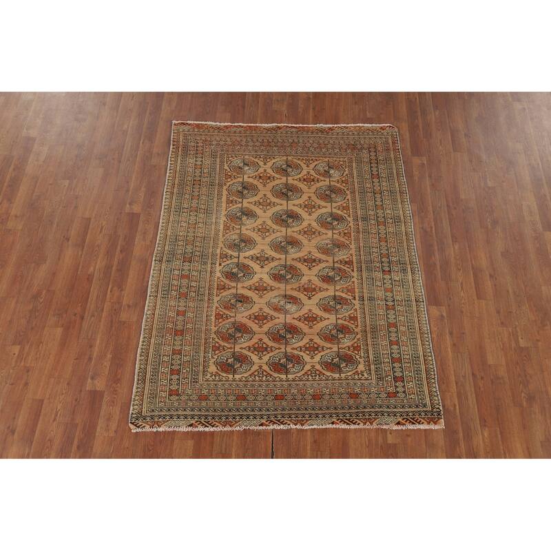 Bokhara Persian Vintage Area Rug Handmade Wool Carpet - 4'6" x 6'1"