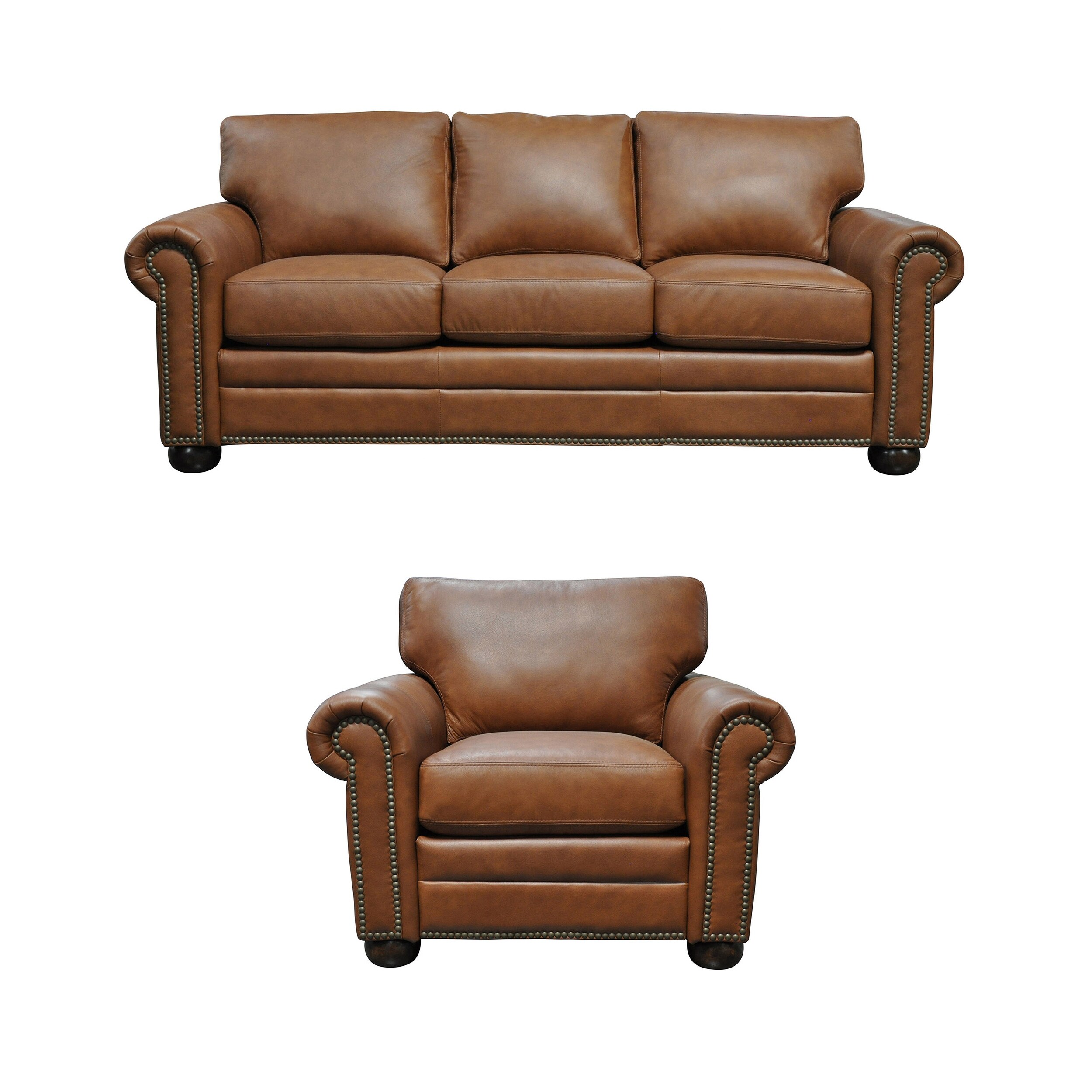 Bryce italian top grain leather hot sale sofa and loveseat