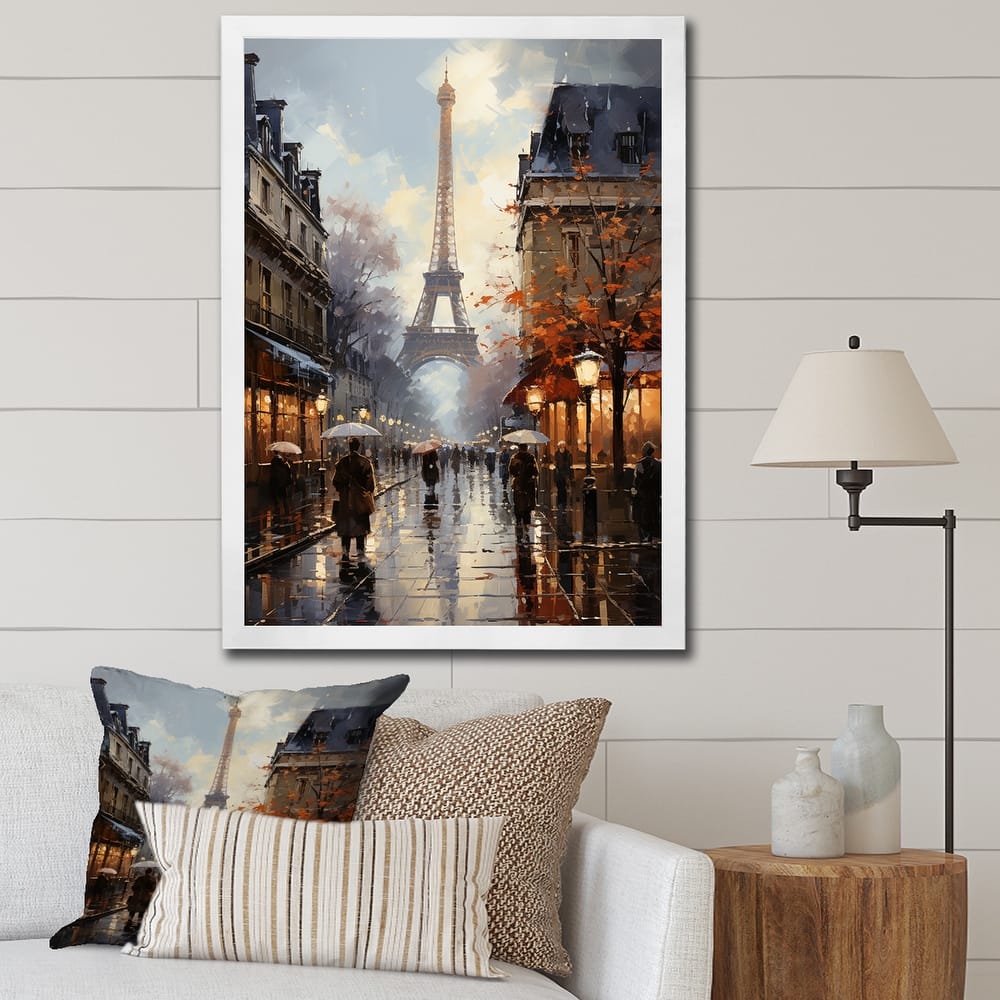 Designart "Eiffel Paris In 19 Century" City Paris Framed Canvas Prints
