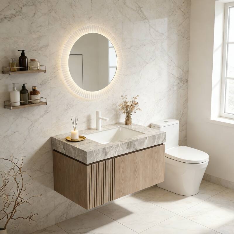 Floating Bathroom Vanity with 1 Pre-drilled Faucet Holes