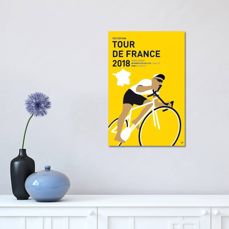 iCanvas "Tour de France 2018 Minimal Poster" by Chungkong Canvas Print - 18x12x1.5