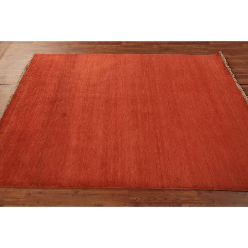 Gabbeh Modern Oriental Rug Hand-Knotted Wool Carpet - 5'3" x 6'5"