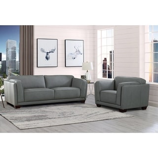 Hydeline Marshall Top Grain Leather Sofa and Chair Set - Sofa, Chair