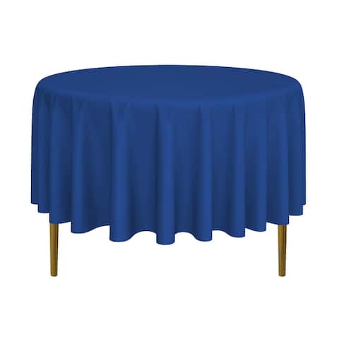 90" Round Polyester Tablecloth - Royal Blue by Lann's Linens