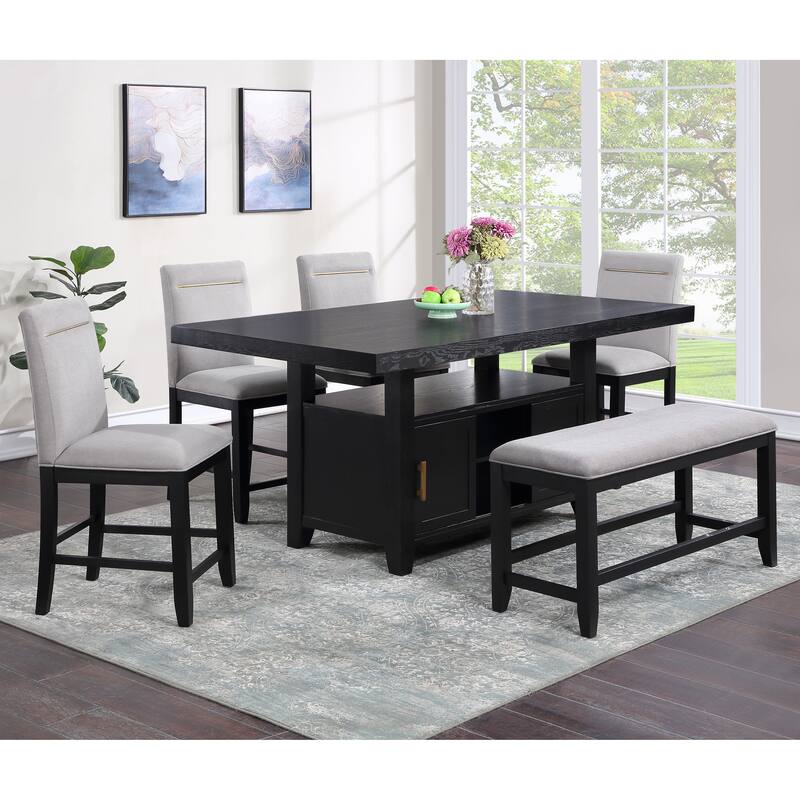 Strick and Bolton Yantis Counter Bench in Rubbed Charcoal Finish