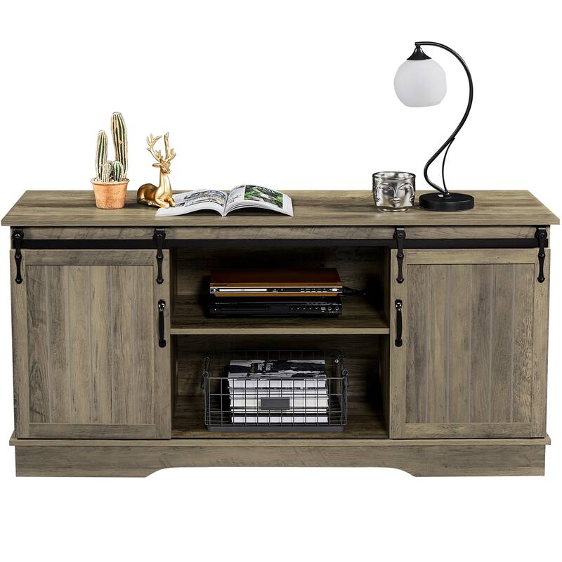 Yaheetech Industrial Classic Farmhouse TV Stand for TVs up to 65"