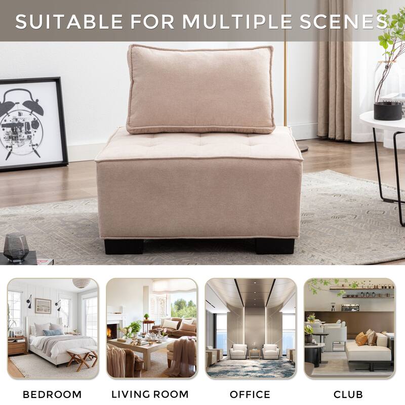 Modern Upholstered Living Room Chairs Set of 2