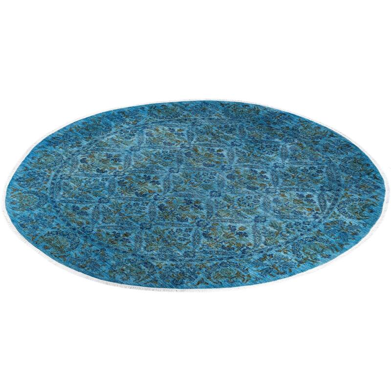 Vibrance One-of-a-Kind Hand-Knotted Area Rug - Blue, 8' 1" x 8' 1" - 8' 1" x 8' 1"