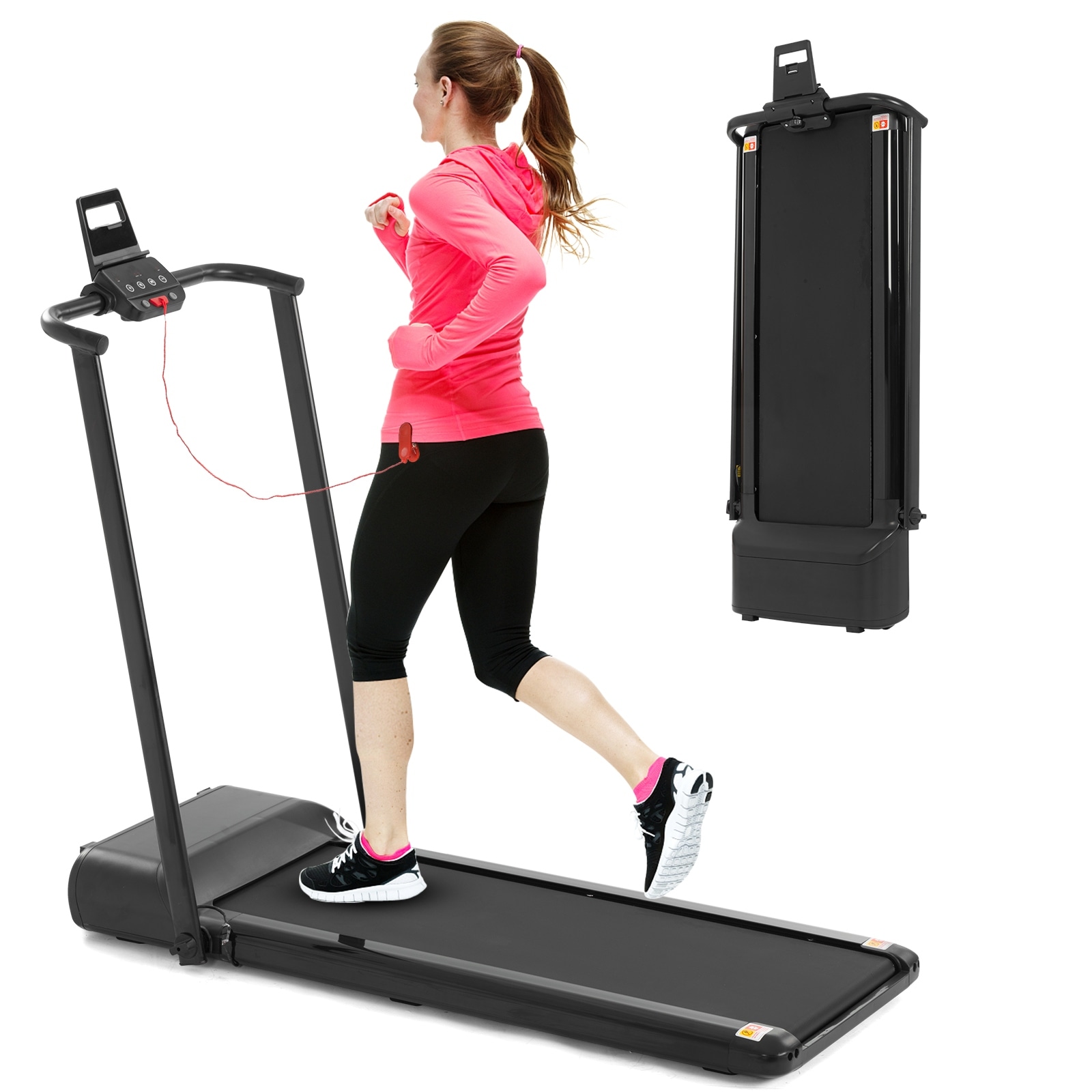 Linear premium foldable walking treadmill with phone holder and remote control cheap