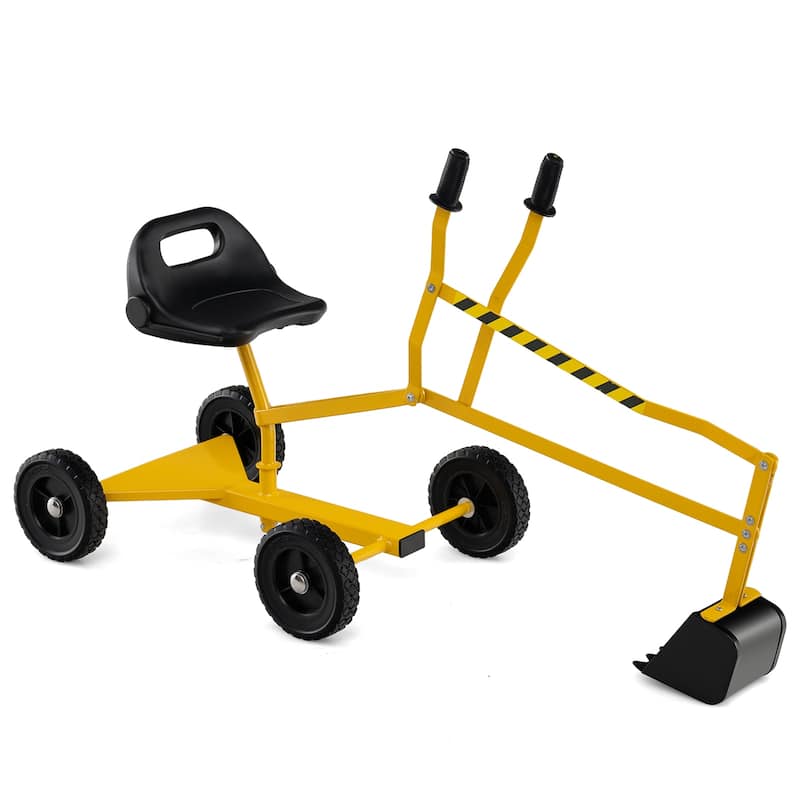 Kids Ride-On Sand Digger Toy with Rotating Seat and Realistic Shovel for Outdoor Play - 47.5" x 16" x 25"
