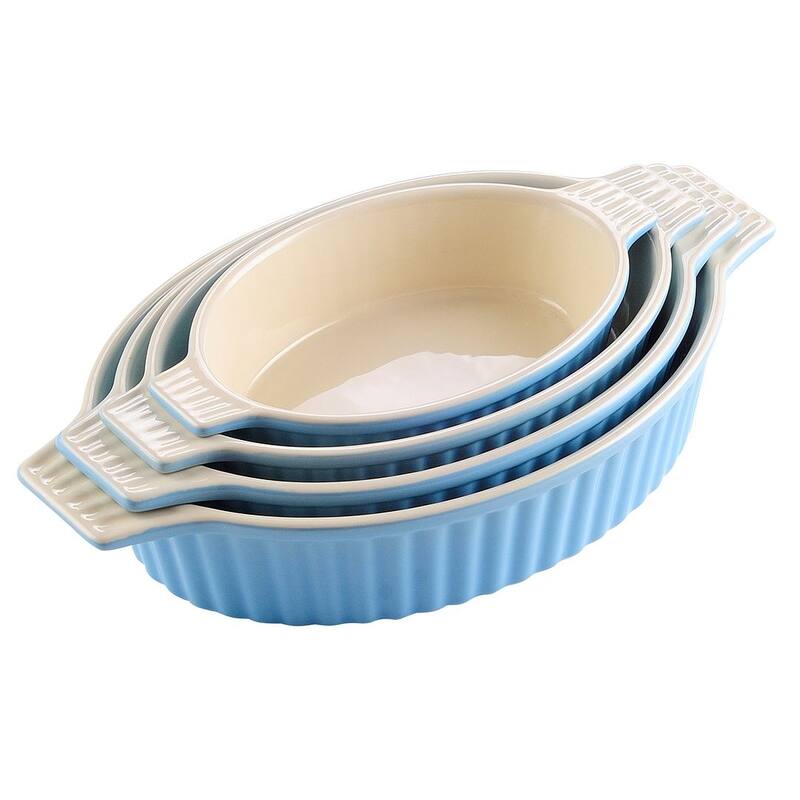MALACASA, Series Bake.Bake, Ceramic Oval Baking Dish Bakeware Set