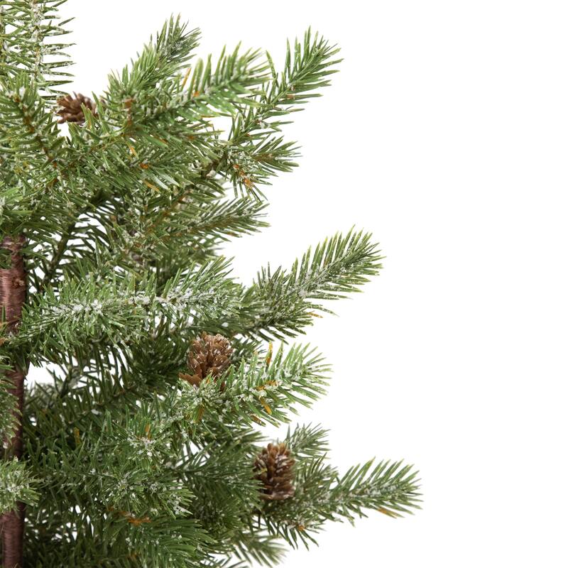 Lightly Flocked Pine Potted Artificial Christmas Tree with Pinecones - 22" - Unlit