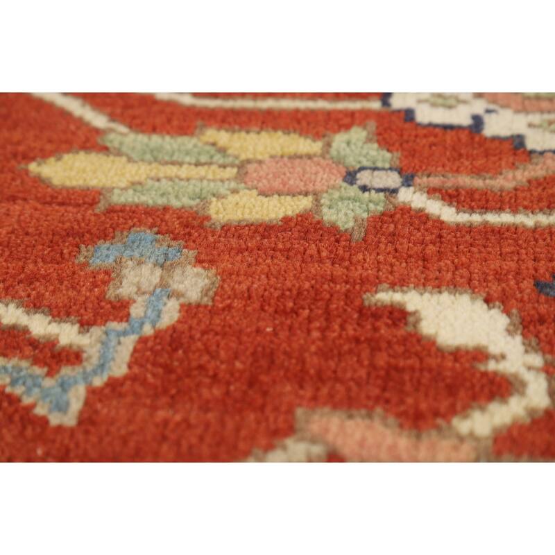 Hand Knotted Oriental 100% Wool Carpet Traditional All-Over Oranges & Rust Heriz (serapi) Area Rug - 9' 9'' X 8' 0''