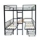 preview thumbnail 2 of 6, Full over Full Size Steel Loft Bunk Bed with Transformable Table Sets