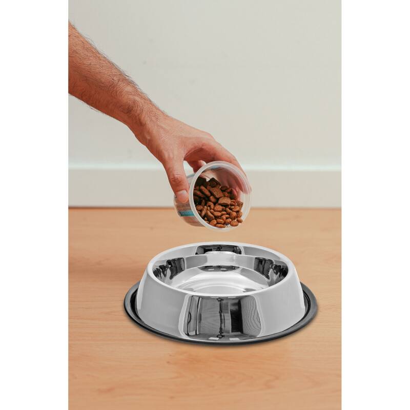 IH Casa Decor Stainless Steel Pet Bowl With Anti-Slip Ring Base