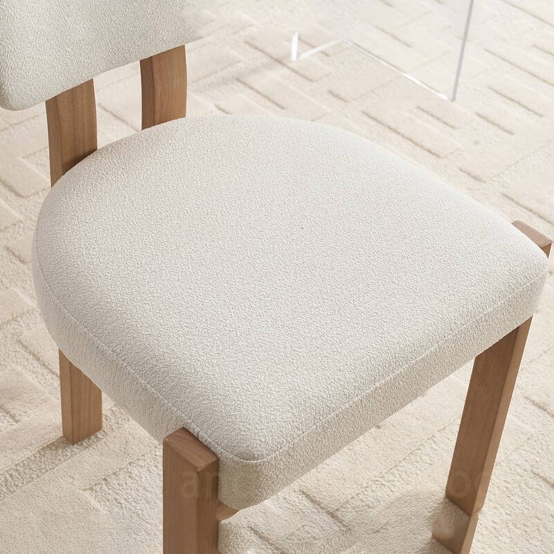 2PCS Wooden Fabric Dining Chair