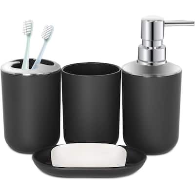 Black Bathroom Accessories Set