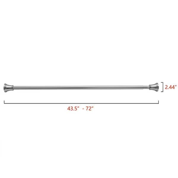 dimension image slide 4 of 6, Utopia Alley Adjustable 72-Inch Shower Curtain Tension Rod - Rust-Proof Aluminum with Rubber End Cap, No Drill Installation
