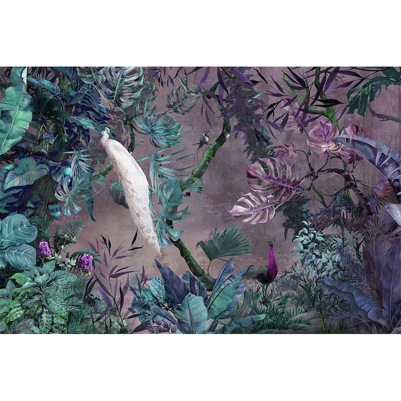 Exotic White Peacock Wallpaper Mural