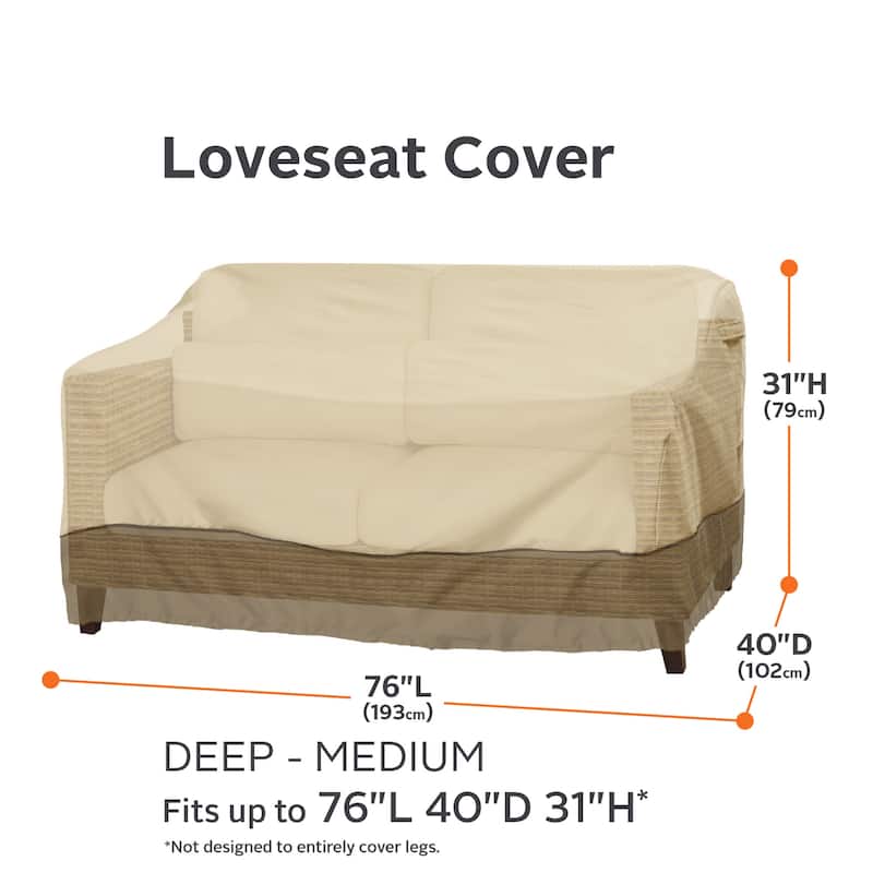 Classic Accessories Veranda Water-Resistant 76 Inch Deep Seated Patio Sofa/Loveseat Cover