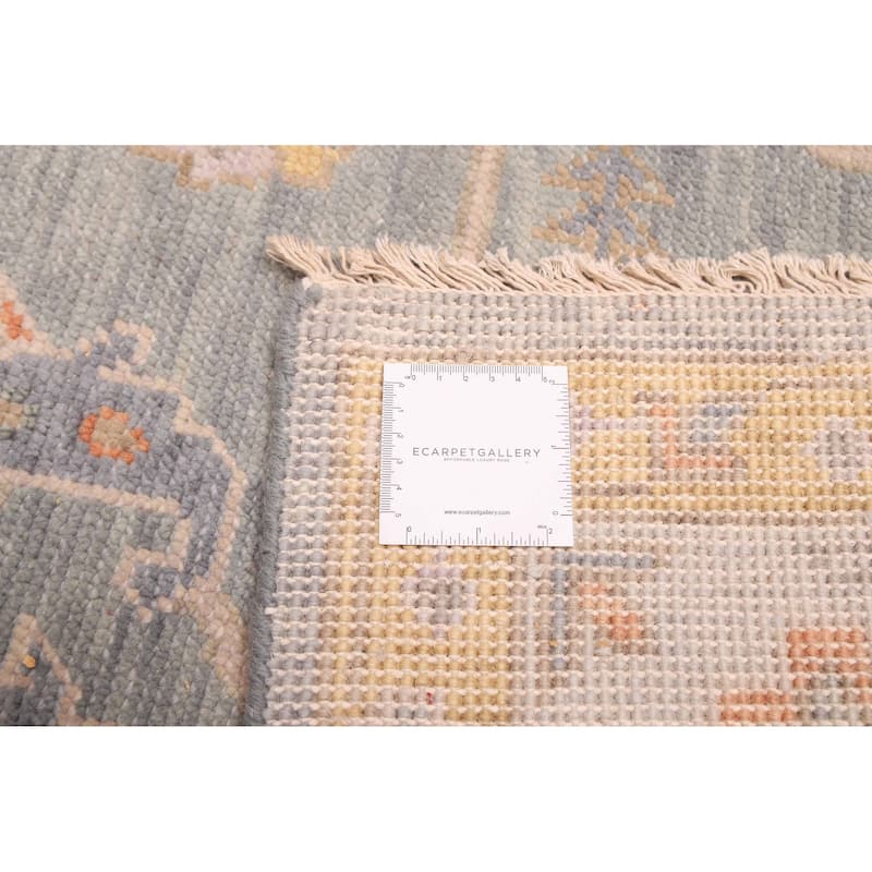 ECARPETGALLERY Hand-knotted Modern Oushak Light Denim Blue Wool Rug - 8'1 x 10'1