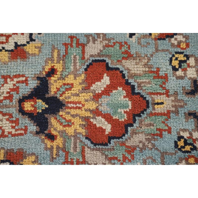 Heriz Serapi Indian Octagon Rug Hand-Knotted Wool Carpet - 6'1"x 5'11"