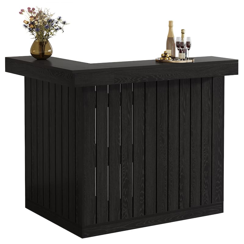 L-Shaped Home Bar Unit, 4-Tier Corner Liquor Bar Table