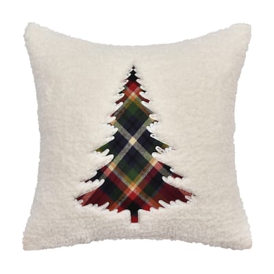 Andrew Plaid 20" Square Embellished Decorative Throw Pillow