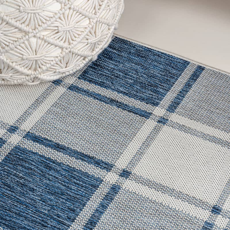 JONATHAN Y Lior Traditional Farmhouse Bold Gingham Indoor/Outdoor Area Rug