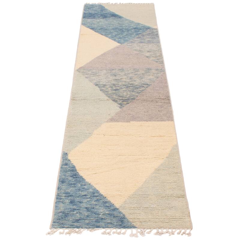 ECARPETGALLERY Hand-knotted Pak Finest Marrakesh Cream Wool Rug - 2'9 x 11'9