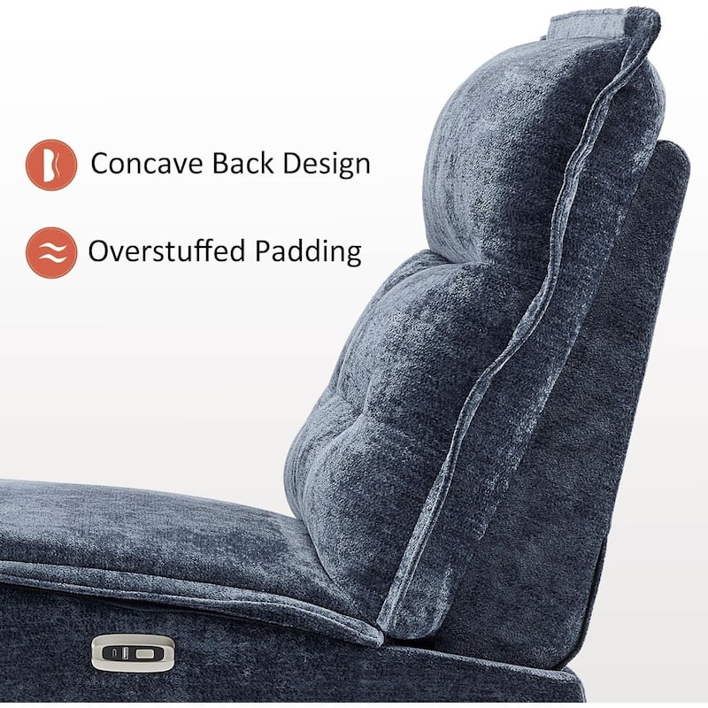 MCombo Armless Power Recliner Chair with USB Ports, 3.5" Wall Clearance Electric Reclining Sofa Chair for Living Room, ALR01