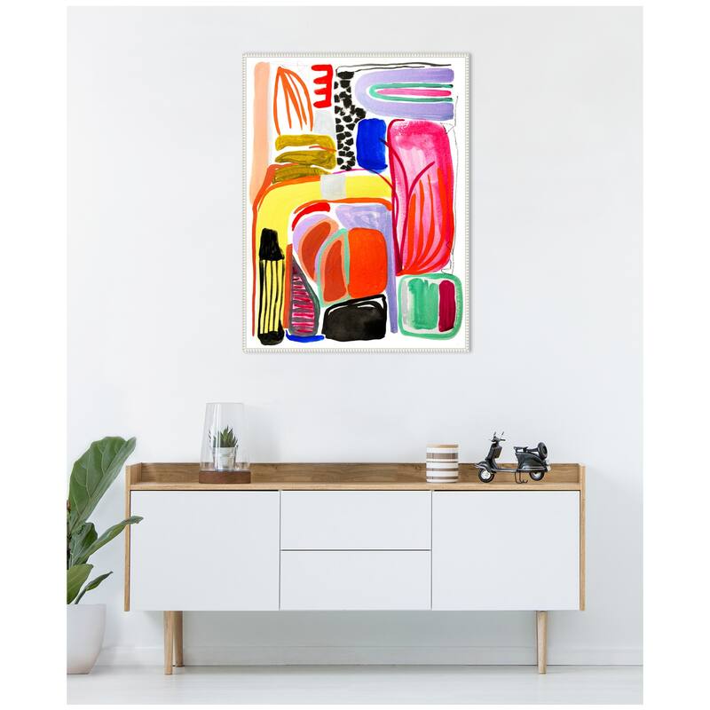 Kate and Laurel Sylvie Abstract 08 Framed Canvas by Emma Daisy