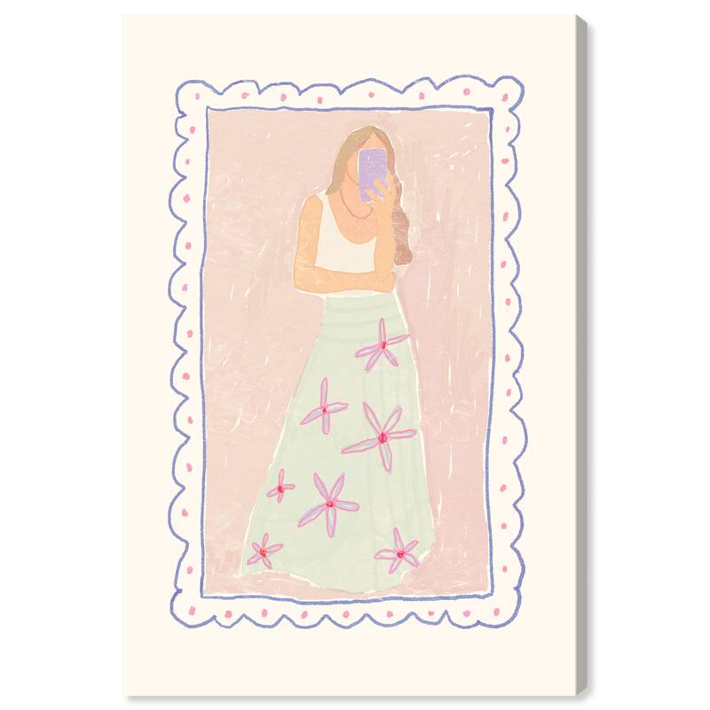 Wynwood Studio Canvas Fashion and Glam Post your Selfie Pink and Light Pink Modern & Contemporary Wall Art Canvas Print