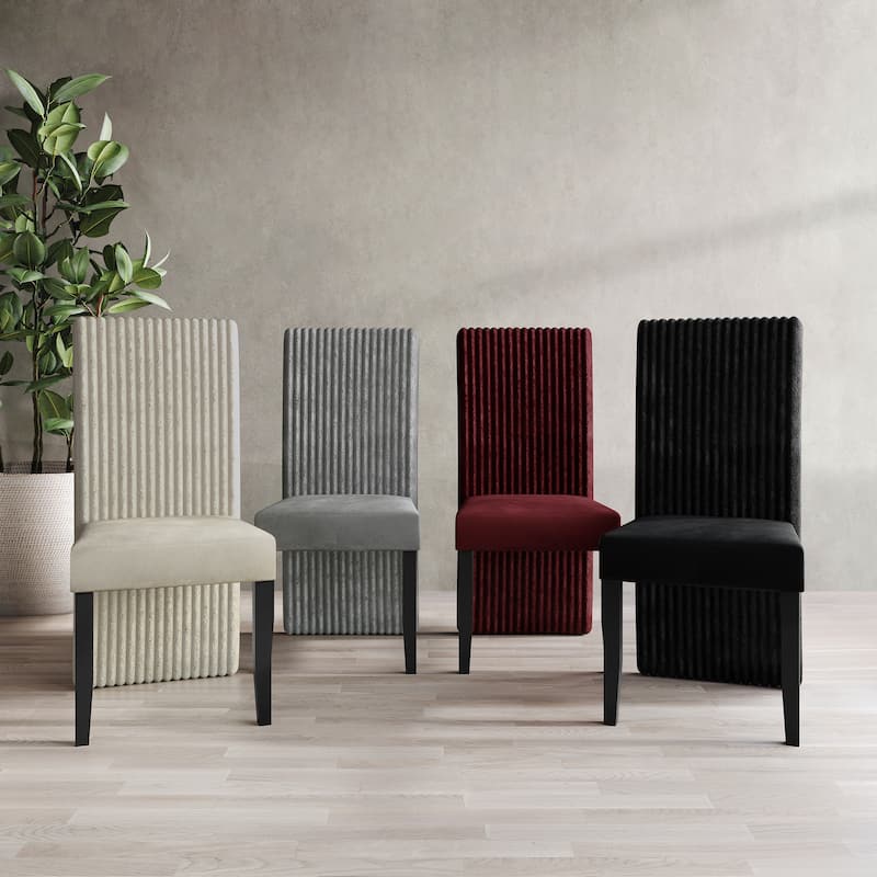 CraftPorch Corduroy Mid-Century Modern 4 Piece Dining Chair