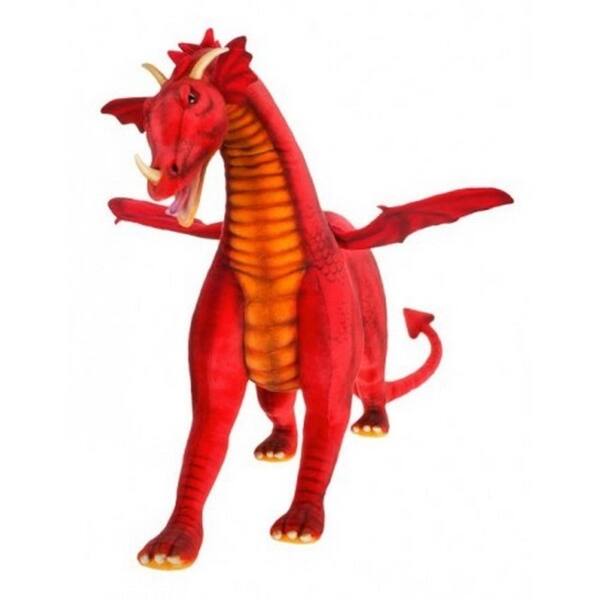 Shop 47 25 Life Like Handcrafted Extra Soft Plush Red Dragon Ride On Stuffed Animal Overstock 20760872