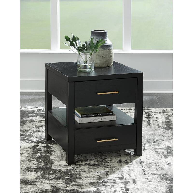 Signature Design by Ashley Winbardi Black End Table - 22"W x 24"D x 24"H