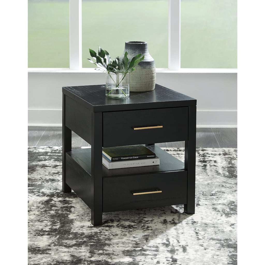 Signature Design by Ashley Winbardi Black End Table - 22"W x 24"D x 24"H