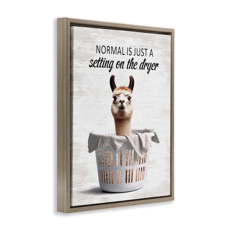 Stupell Funny Normal Dryer Quote Framed Floater Canvas Wall Art Design By Lettered and Lined