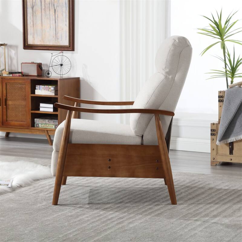 Modern Wood Frame Accent Chair Lounge Chair for Living Room
