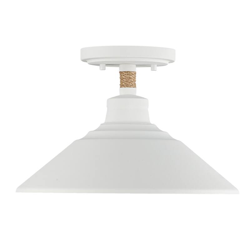 Golden Lighting Journey 1-light Semi-Flush Mount in Natural White - Natural White - 1-Light Semi-Flush