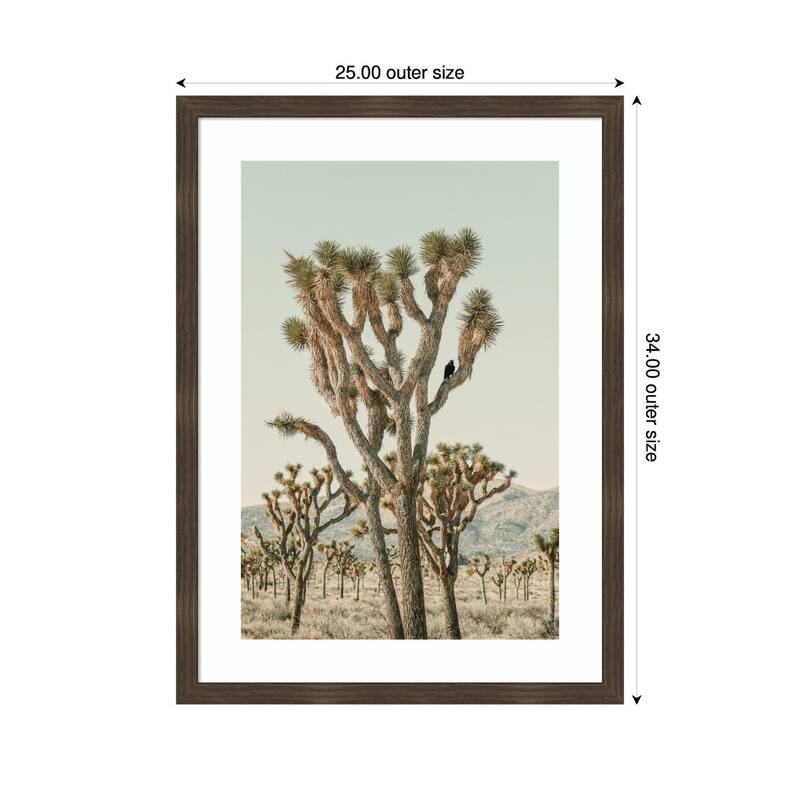 Kate and Laurel Joshua Tree With Crow by Alicia Bock Framed Wall Art Print