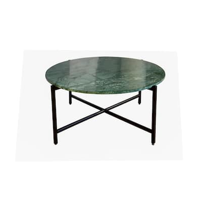 Green Marble Nesting Coffee Table with Golden Metal Frame - Space-Saving Modern Design - Perfect for Living Room, Lounge