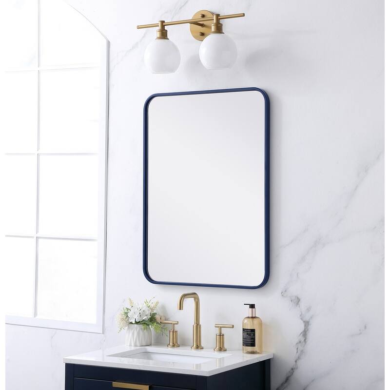 Ezra Soft Corner Metal Rectangular Mirror
