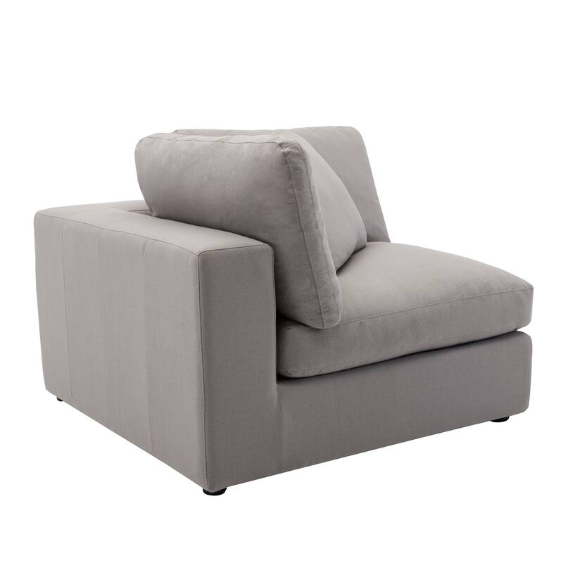 Roundhill Furniture Rivas Contemporary Feather Fill 6-Piece Modular Sectional Sofa with Ottoman
