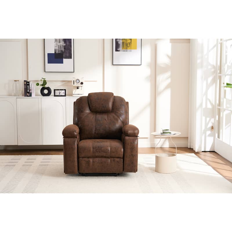 Power Lift Recliner Chair with Massage,Heat for Elderly,Overstuffed Wide Recliners,Heavy Duty,Safety Motion Reclining Mechanism