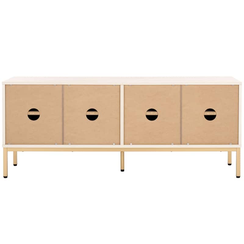 SAFAVIEH Deandra 4-Door Entertainment Media Stand (Fits Up To 65" Flatscreen TV) - 60.8 In. x 17.7 In. x 24.6 In. - 61Wx18Dx25H