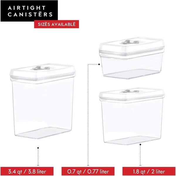 DWËLLZA KITCHEN White Large Airtight Food Storage Containers Set of 4 ...