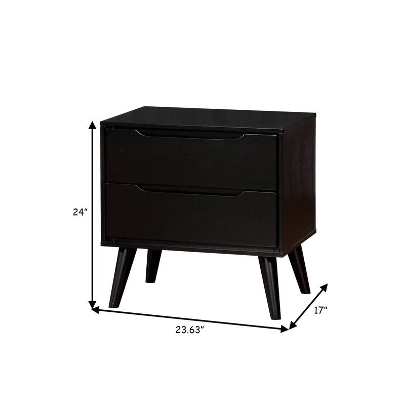 Lennart Mid-Century Modern Nightstand, Black